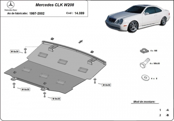 Motor en Radiator Beschermplaat voor Mercedes CLK W208