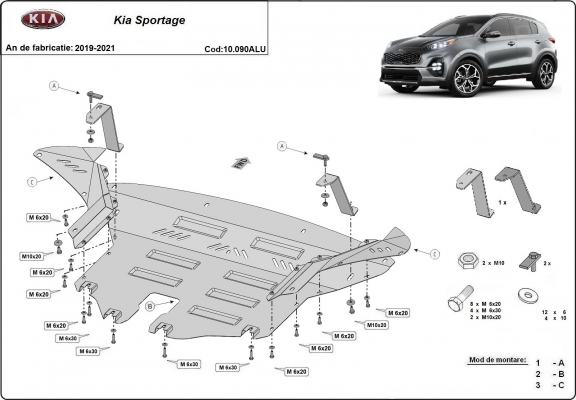 Aluminium Motor Beschermplaat voor Kia Sportage