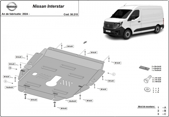 Motor, Versnellingsbak en Radiator Beschermplaat voor Nissan Interstar