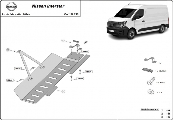 EGR, system STOP&GO, Catalizator Beschermplaat voor Nissan Interstar