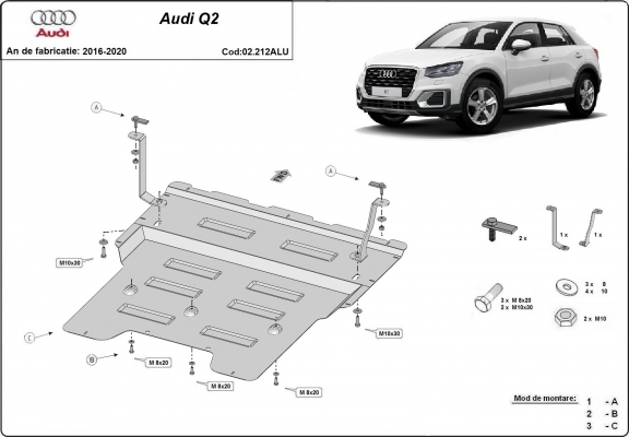 Aluminium Motor Beschermplaat voor Audi Q2
