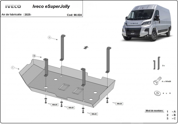 AdBlue tank Beschermplaat voor Iveco eSuperJolly