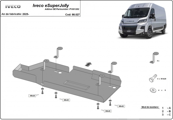 AdBlue tank Beschermplaat voor Iveco eSuperJolly