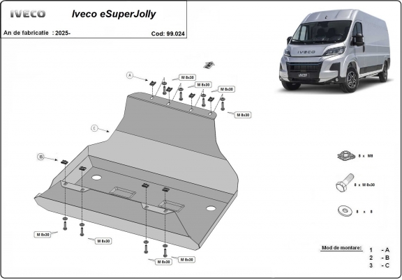 Brandstoftank Beschermplaat voor Iveco eSuperJolly