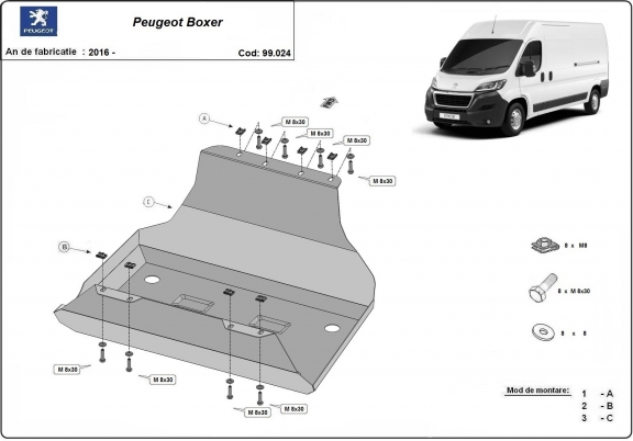 Brandstoftank Beschermplaat voor Peugeot Boxer