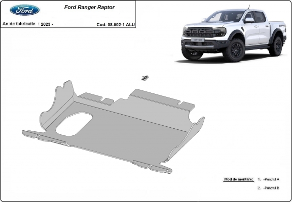 Motor, Versnellingsbak  aluminium Beschermplaat voor Ford Ranger Raptor