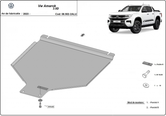 Versnellingsbak aluminium  Beschermplaat voor Volkswagen Amarok