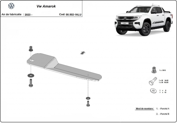 Brandstoffilter Beschermplaat voor Volkswagen Amarok - Aluminium