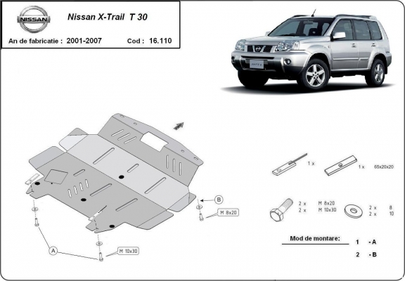 Motor, Versnellingsbak en Radiator Beschermplaat voor Nissan X-Trail T30