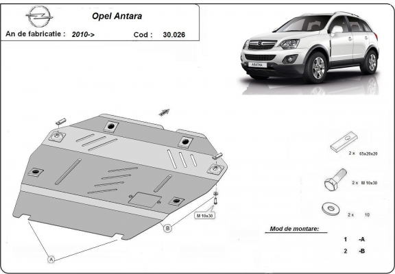Motor en Versnellingsbak Beschermplaat voor Opel Antara