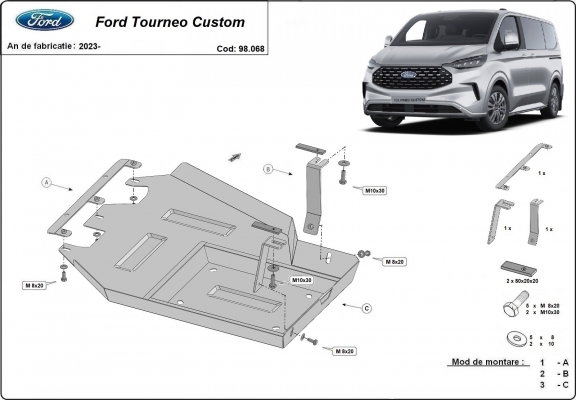 AdBlue tank Beschermplaat voor Ford Tourneo Custom