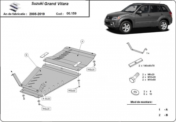Motor Beschermplaat voor Suzuki Grand Vitara - promotie pakket