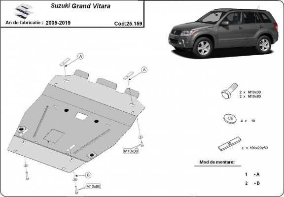 Motor Beschermplaat voor Suzuki Grand Vitara - promotie pakket