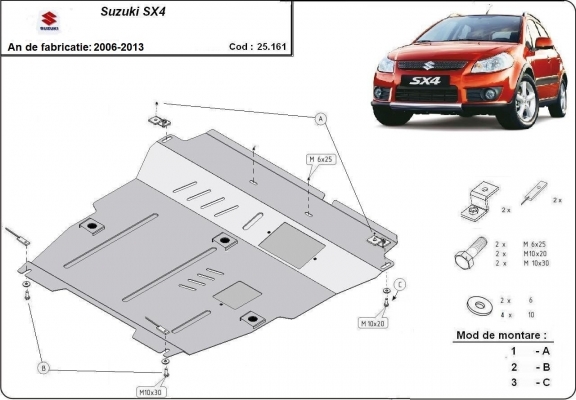 Motor en Versnellingsbak Beschermplaat voor Suzuki SX 4