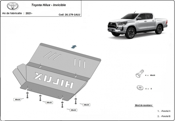 Radiator aluminium  Beschermplaat voor Toyota Hilux Invincible