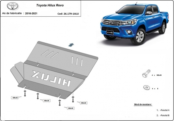 Radiator aluminium  Beschermplaat voor Toyota Hilux Revo