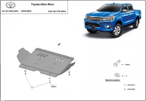 Motor  Beschermplaat voor Toyota Hilux Revo - Aluminium
