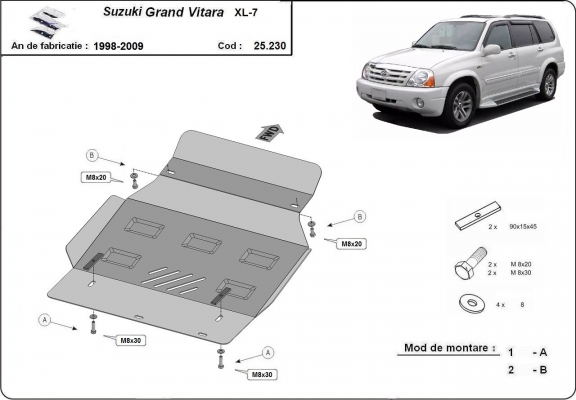 Motor en Radiator Beschermplaat voor Suzuki Grand Vitara XL-7