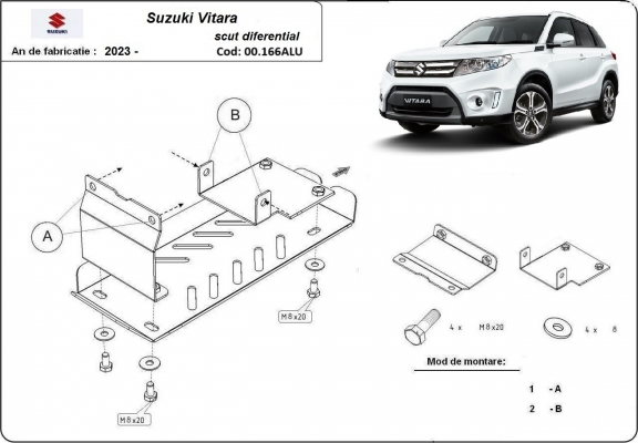 Motor Beschermplaat voor Suzuki Vitara - promotie pakket aluminium