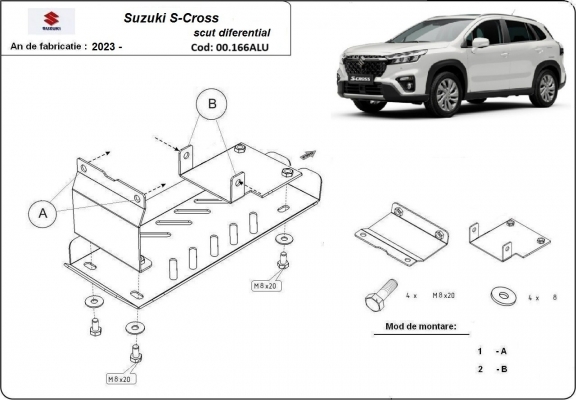 Motor Beschermplaat voor Suzuki S-Cross - promotie pakket aluminium