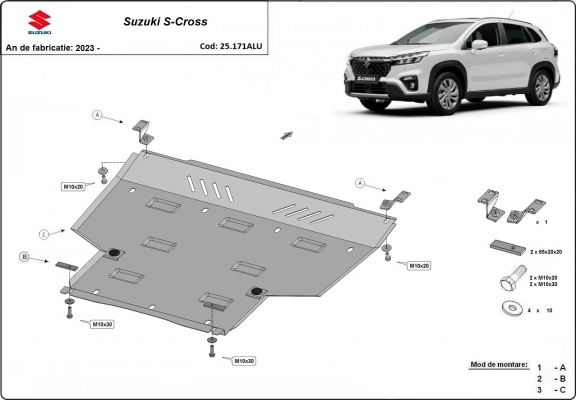 Motor Beschermplaat voor Suzuki S-Cross - promotie pakket aluminium