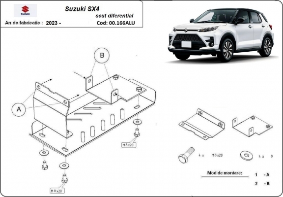 Motor Beschermplaat voor Suzuki SX 4 - promotie pakket aluminium
