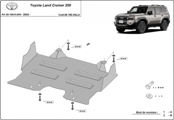 Motor Beschermplaat voor Toyota Land Cruiser - promotie pakket aluminium