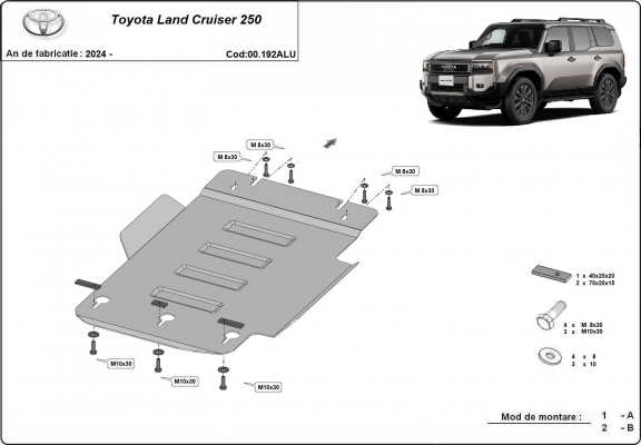 Motor Beschermplaat voor Toyota Land Cruiser - promotie pakket aluminium