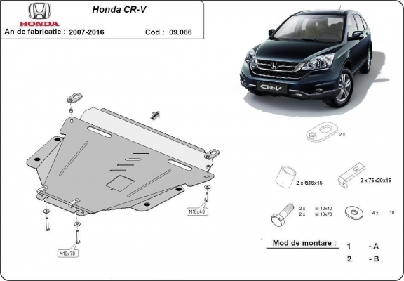 Motor, Versnellingsbak en Radiator Beschermplaat voor Honda CR-V Gen 3