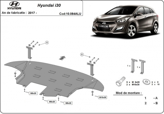 Aluminium Motor Beschermplaat voor Hyundai i30