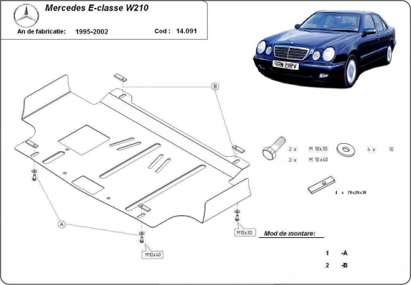 Motor Beschermplaat voor Mercedes E-Classe W210