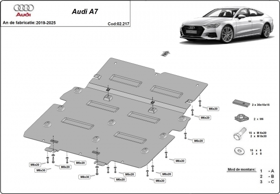 Motor en Radiator Beschermplaat voor Audi A7