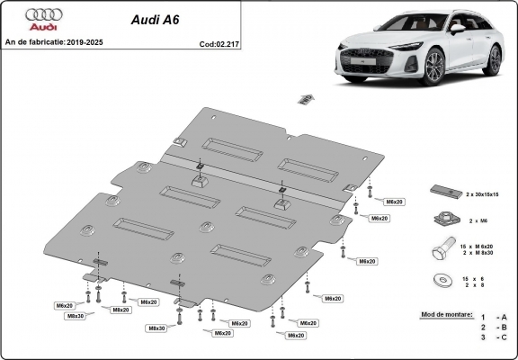 Motor en Radiator Beschermplaat voor Audi A6