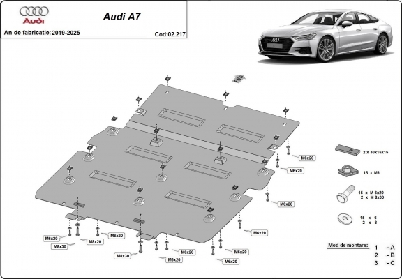 Versnellingsbak Beschermplaat voor Audi A7 A7