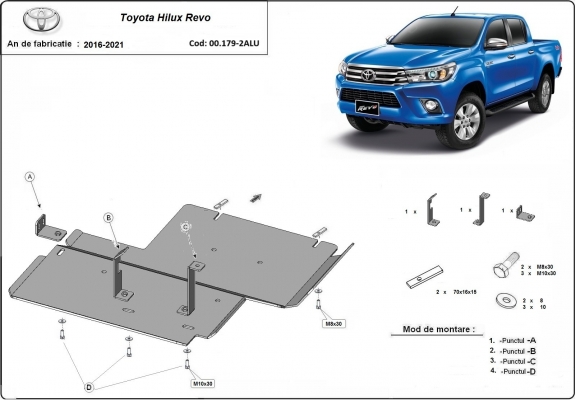 Differentieel aluminium Beschermplaat voor Toyota Hilux Revo