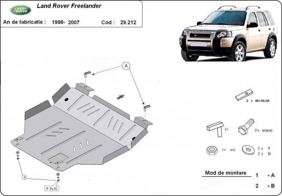 Motor en Versnellingsbak Beschermplaat voor Land Rover Freelander 1