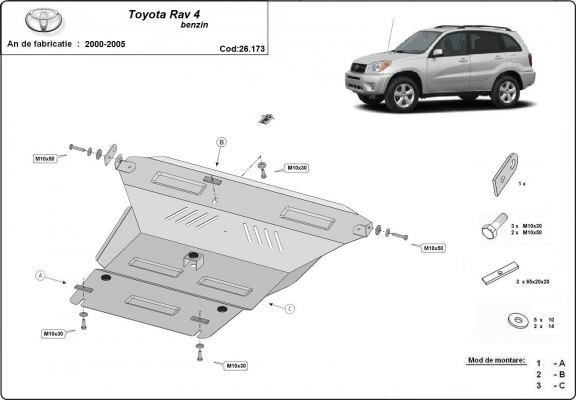 Motor en Versnellingsbak Beschermplaat voor Toyota Rav4