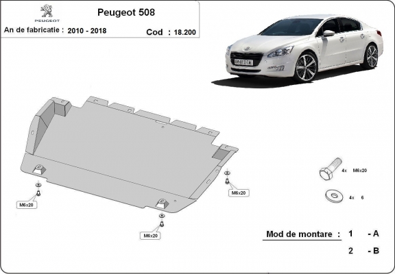 Motor, Versnellingsbak en Radiator Beschermplaat voor Peugeot 508