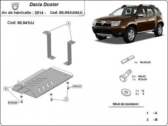 Differentieel Beschermplaat voor Dacia Duster 4x4