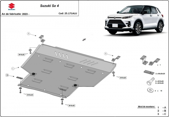 Motor, Versnellingsbak   aluminium Beschermplaat voor Suzuki SX4 