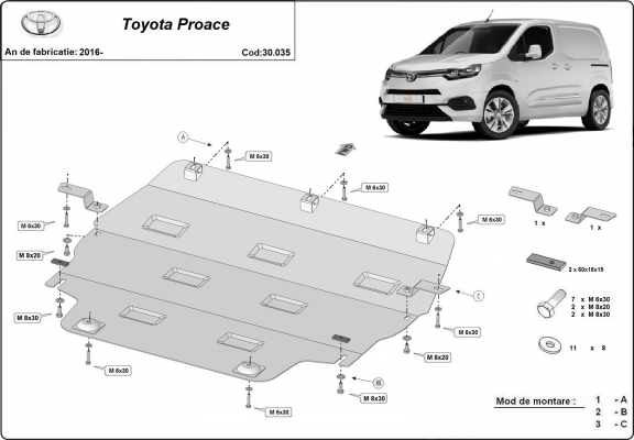 Motor Beschermplaat voor Toyota Proace