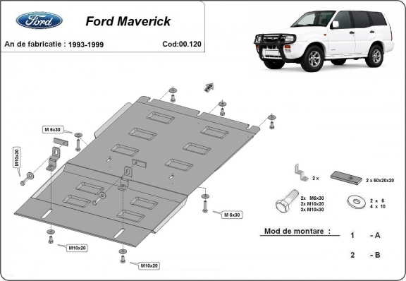 Versnellingsbak Beschermplaat voor Ford Maverick 