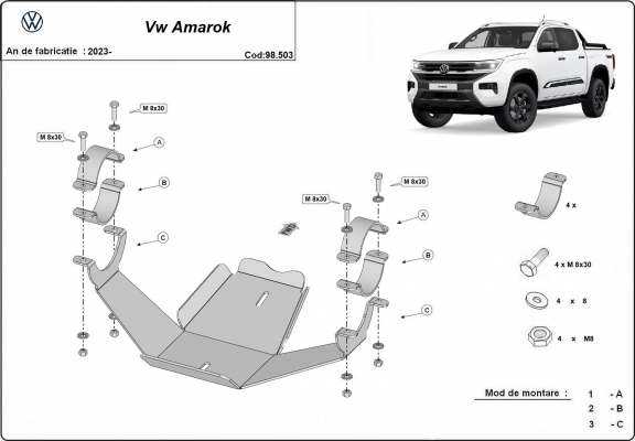 Differentieel Beschermplaat voor Volkswagen Amarok