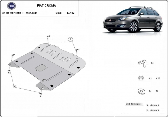 Motor, Versnellingsbak en Radiator Beschermplaat voor Fiat Croma