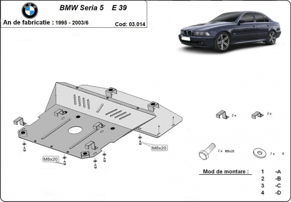 Motor Beschermplaat voor BMW Seria5 E39