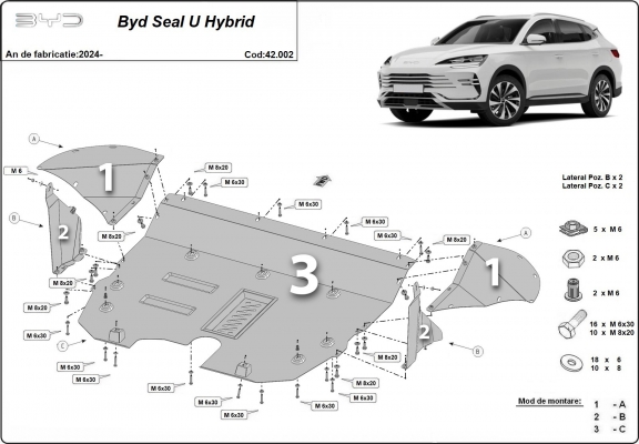 Motor en Versnellingsbak Beschermplaat voor BYD Seal U DM-i