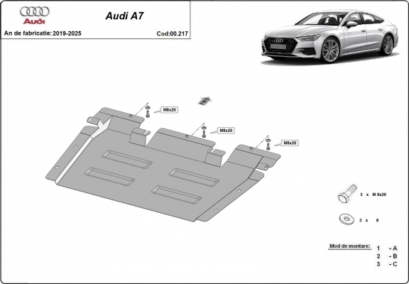Versnellingsbak Beschermplaat voor Audi A7 A7