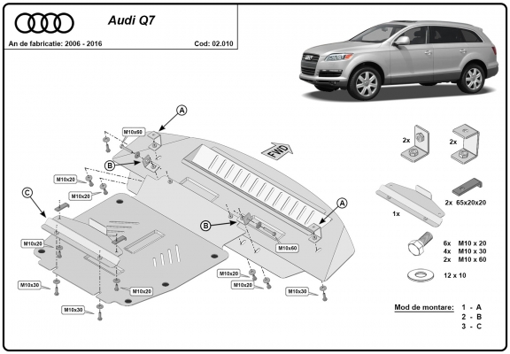 Motor Beschermplaat voor Audi Q7
