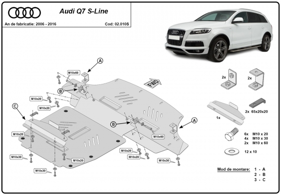 Motor Beschermplaat voor Audi Q7 S-Line