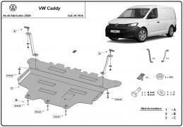 Motor en Versnellingsbak Beschermplaat voor VW Caddy